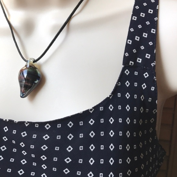 Maxi dress Navy + White asymmetrical hem size Small - Picture 2 of 13